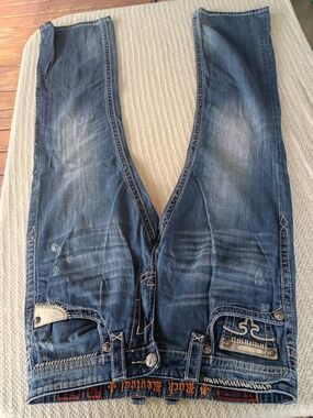 Buckle Men's Faded Blue Bootcut Jeans